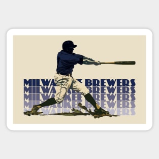 Retro Milwaukee Brewers Slugger Magnet